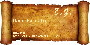 Bari Gergely névjegykártya